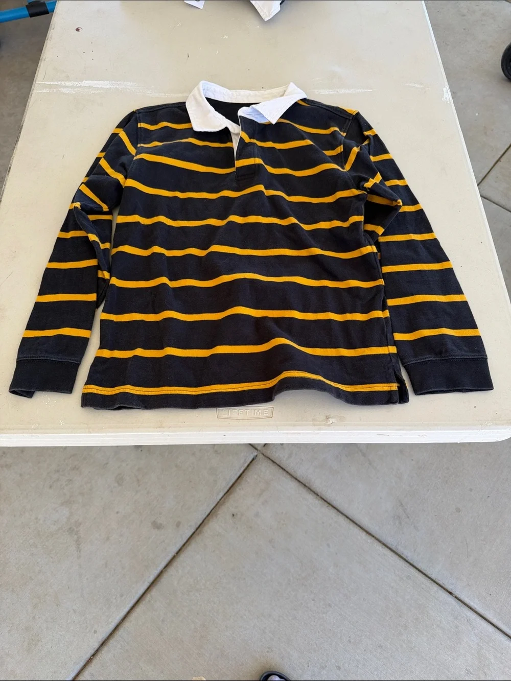 Gymboree Black and Yellow Striped Long-Sleeve Rugby Shirt